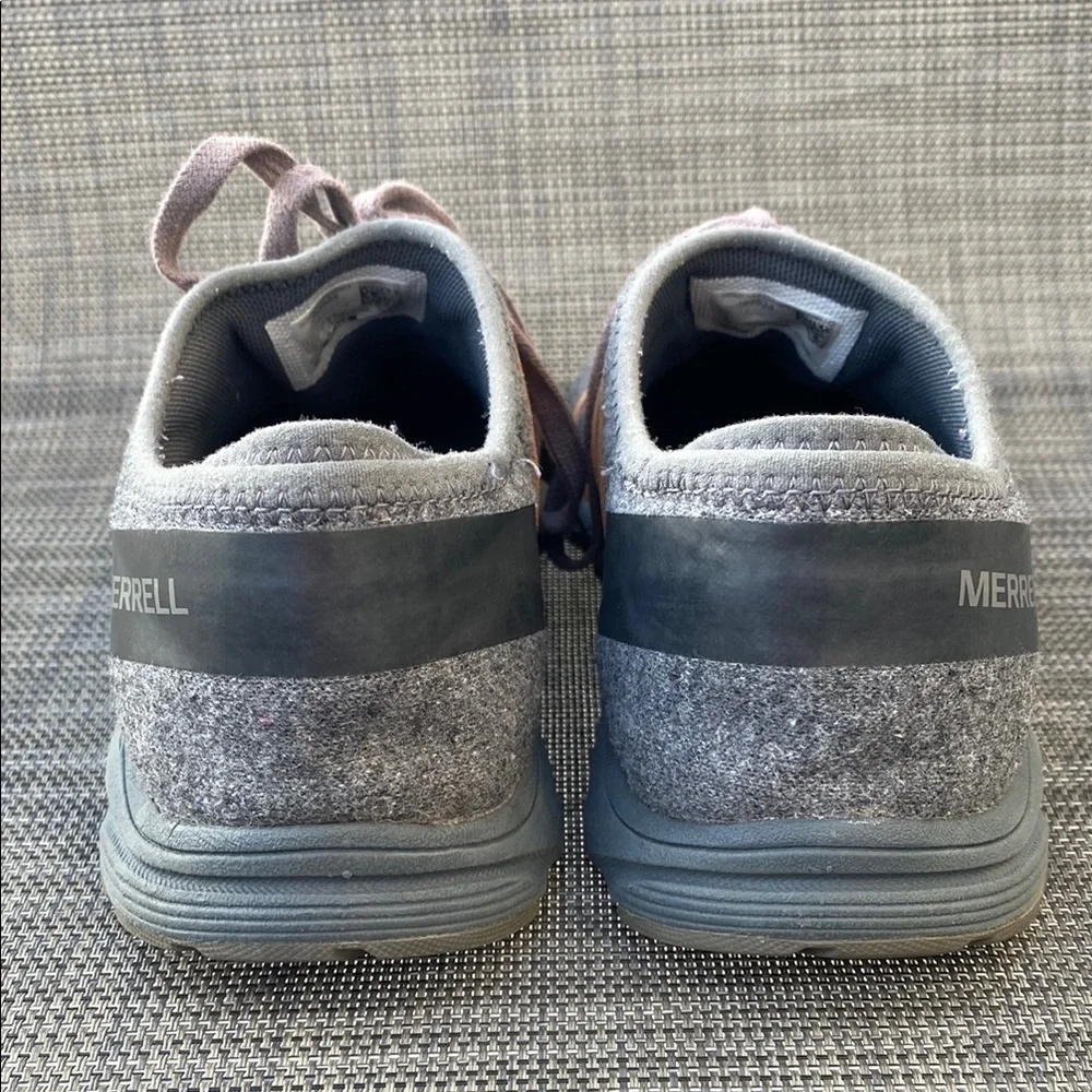 Merrell Riveter Gray and Tan Casual Wool Sneakers Women Size 7.5 - Picture 3 of 16